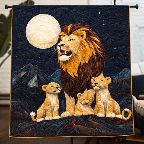 Golden Mane Eclipse Quilt Blanket