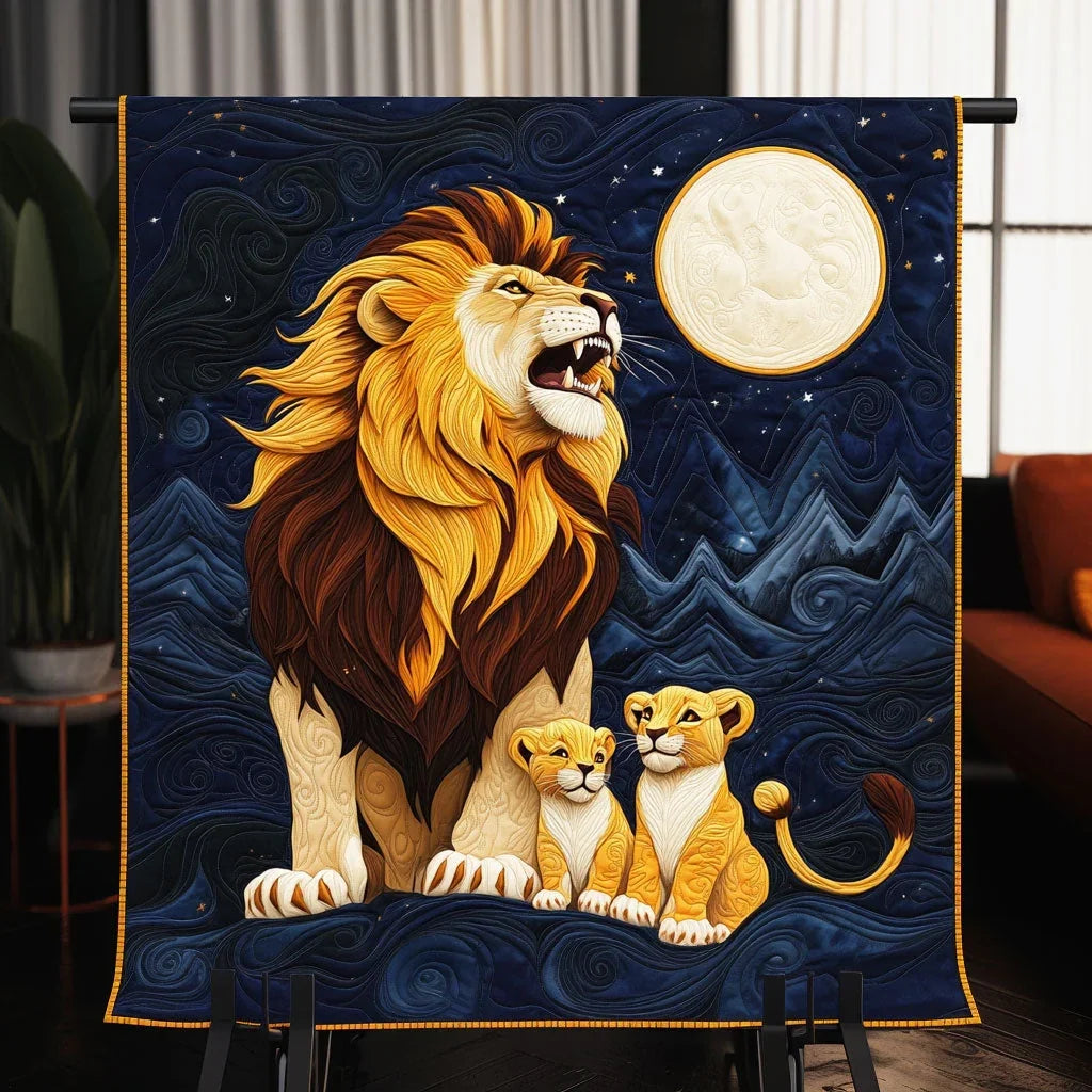 Golden Mane Eclipse Quilt Blanket