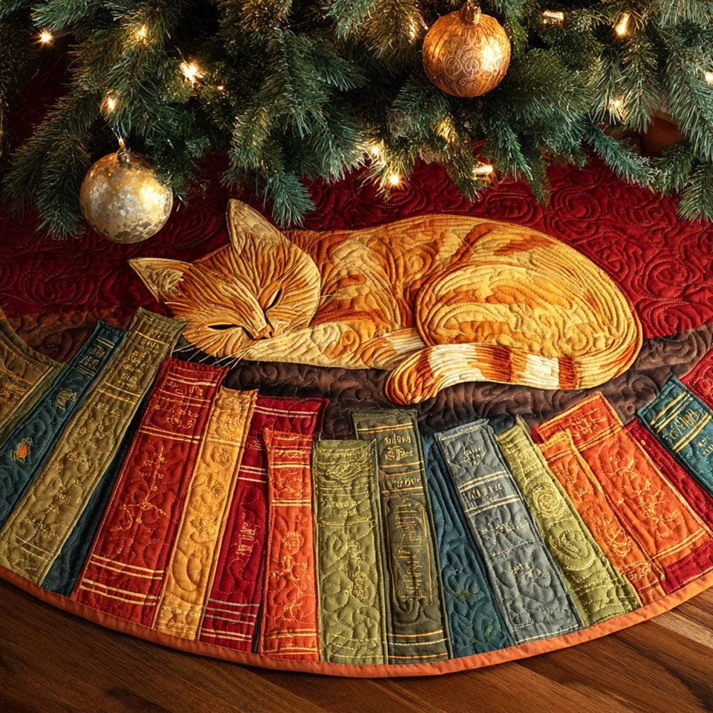 Golden Nap Christmas Quilted Tree Skirt