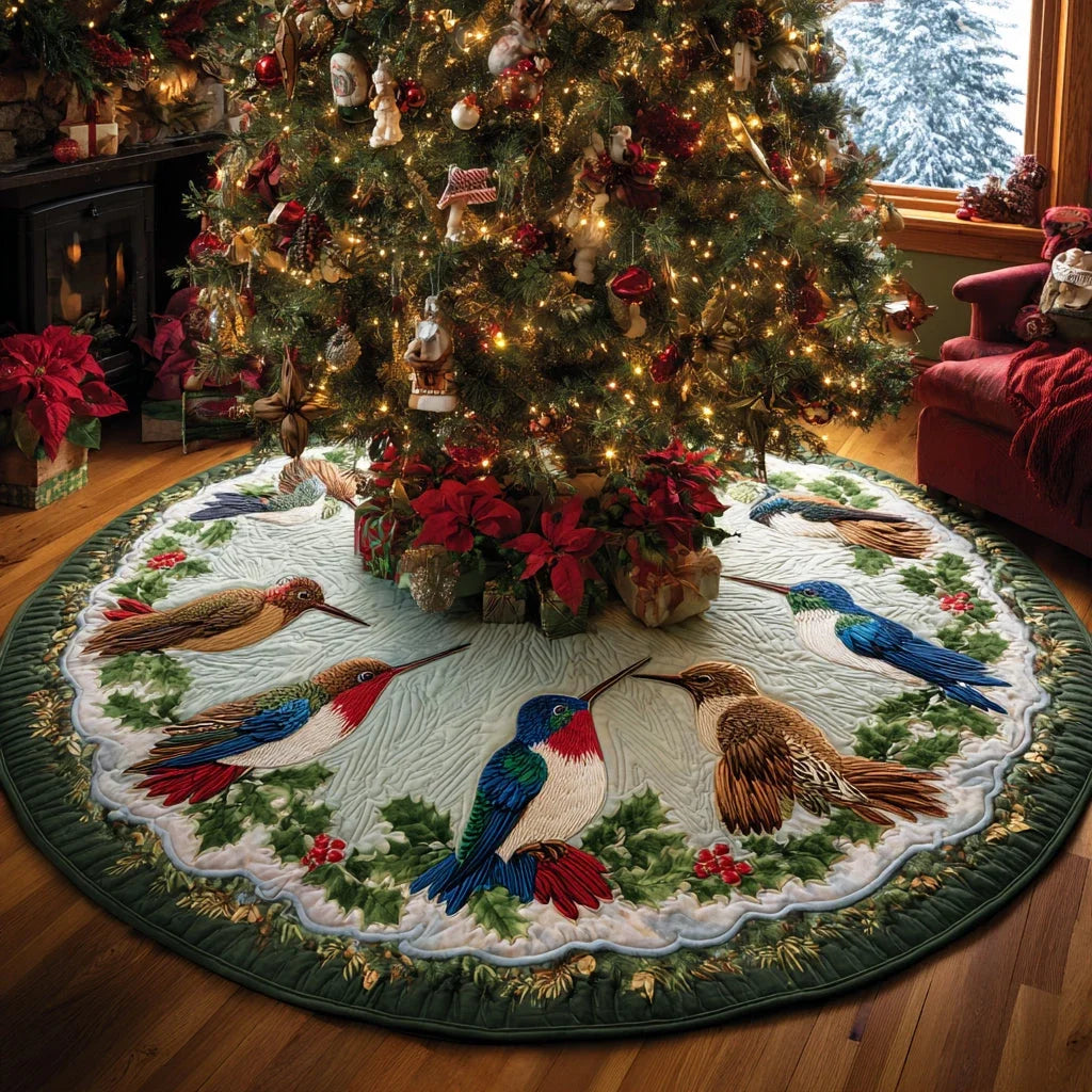 Golden Nectar Christmas Quilted Tree Skirt