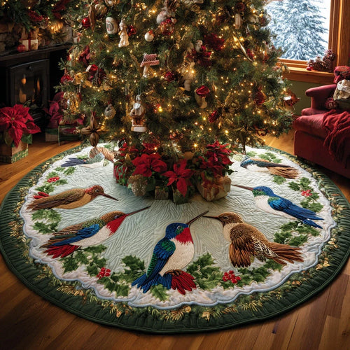 Golden Nectar Christmas Quilted Tree Skirt