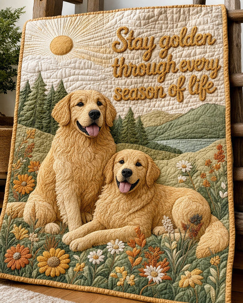 Golden Pair Quilt Blanket - Quilted Blanket by Wild and Way