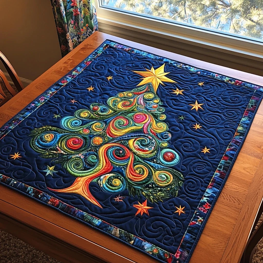 Golden Pine Quilted Table Topper