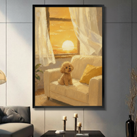 Golden Poodle Sunset Canvas Wall Art