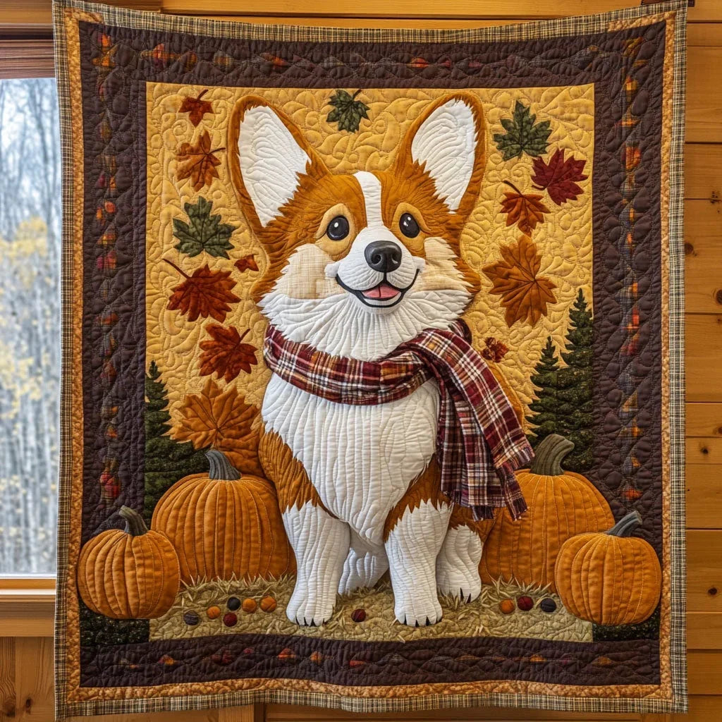 Golden Pup Quilt Blanket