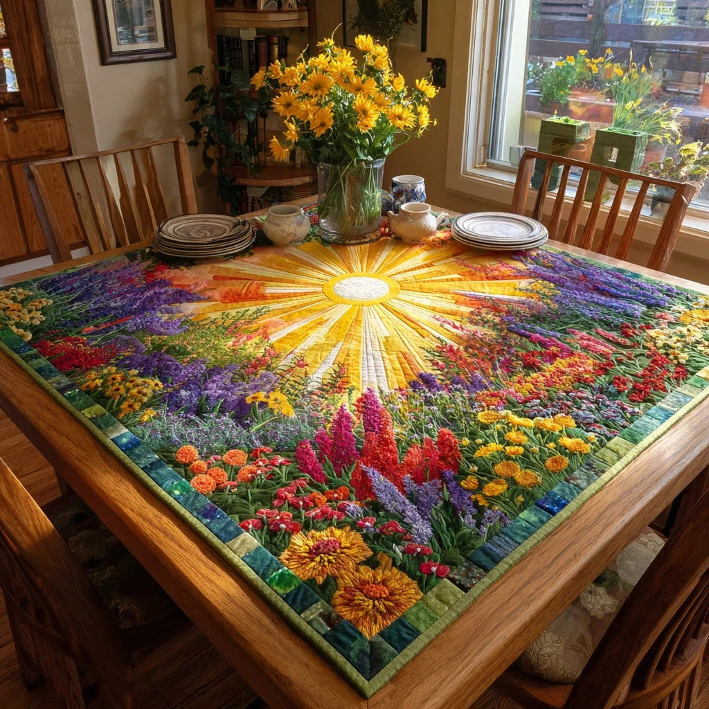 Golden Rays Quilted Table Topper