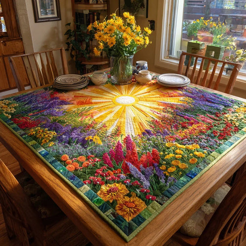 Golden Rays Quilted Table Topper