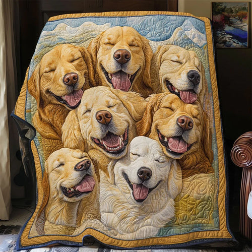 Golden Relaxing Quilt Blanket