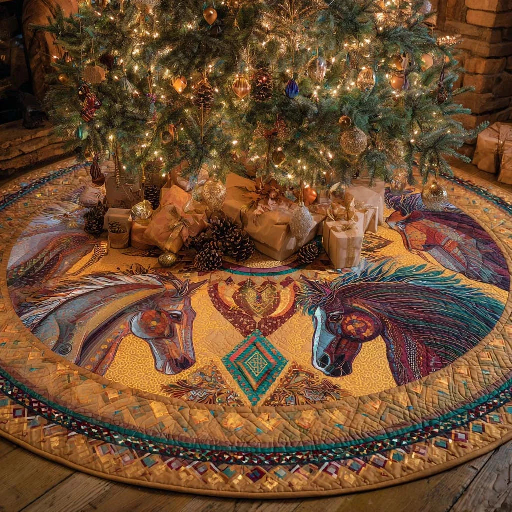 Golden Spirit Quilted Tree Skirt