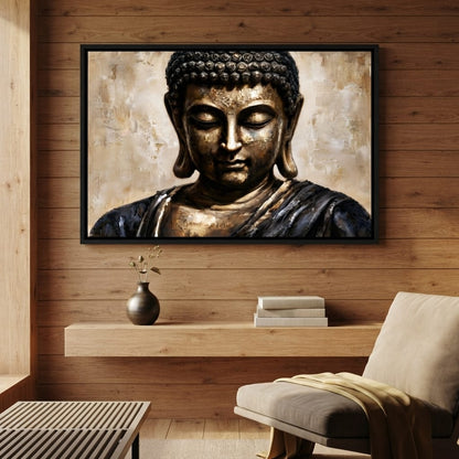 Golden Stillness Of Inner Reflection Canvas Wall Art