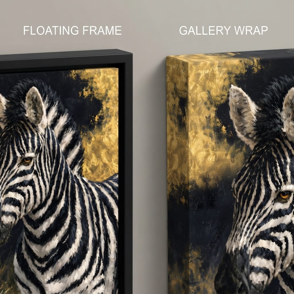 Golden Stripes of the Midnight Plains Canvas Wall Art