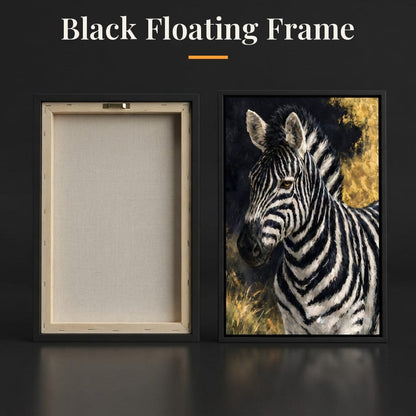 Golden Stripes of the Midnight Plains Canvas Wall Art