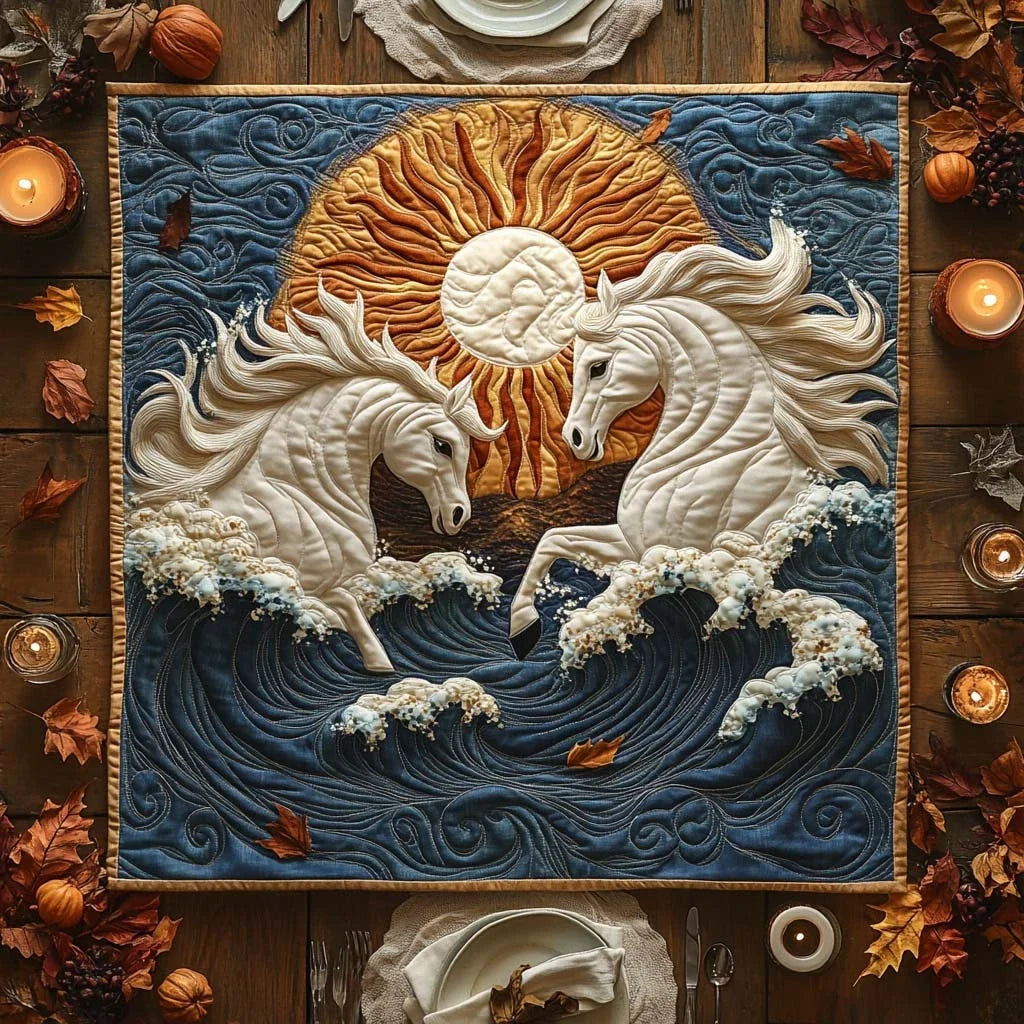 Golden Surge Quilted Table Topper