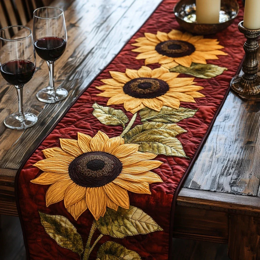 Golden Threads Quilted Table Runner