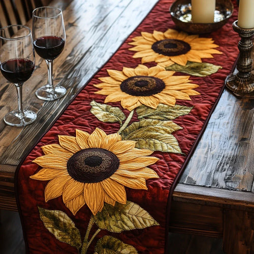 Golden Threads Quilted Table Runner