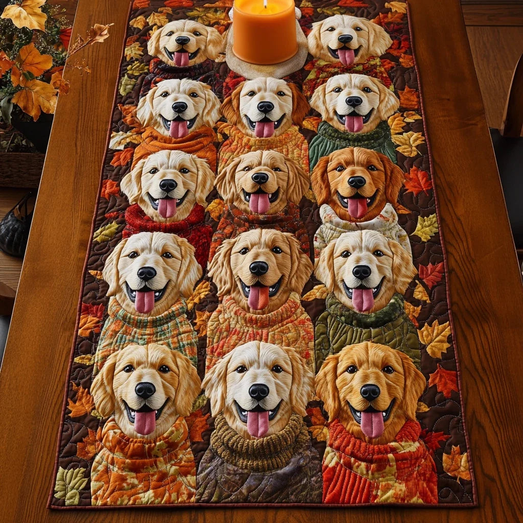 Golden Trail Quilted Table Runner