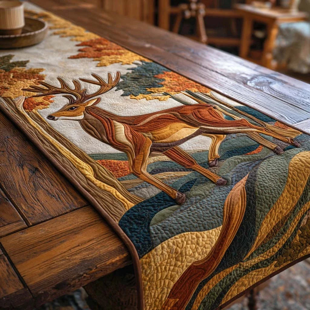 Golden Trail Runner Quilted Table Runner