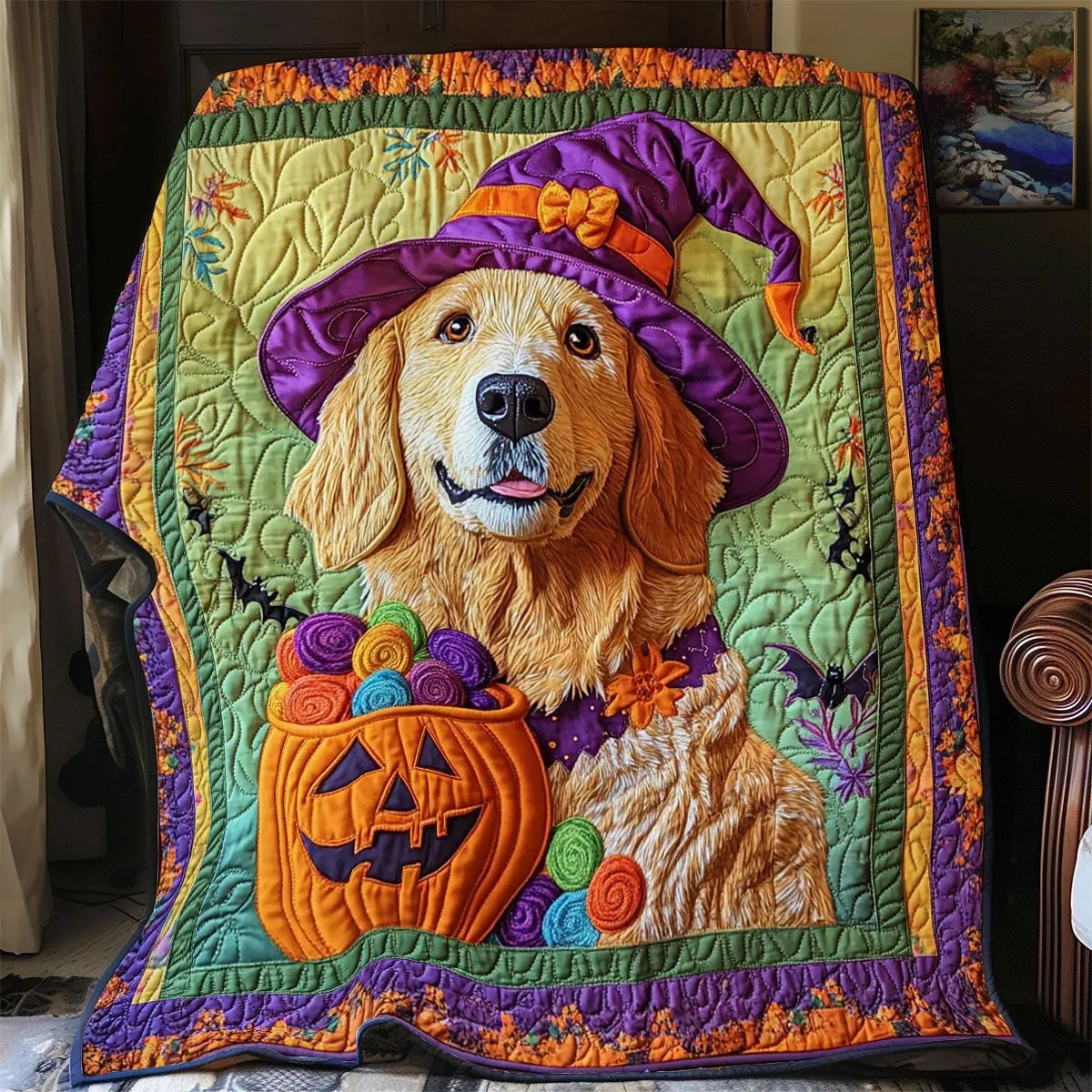 Golden Treats Quilt Blanket