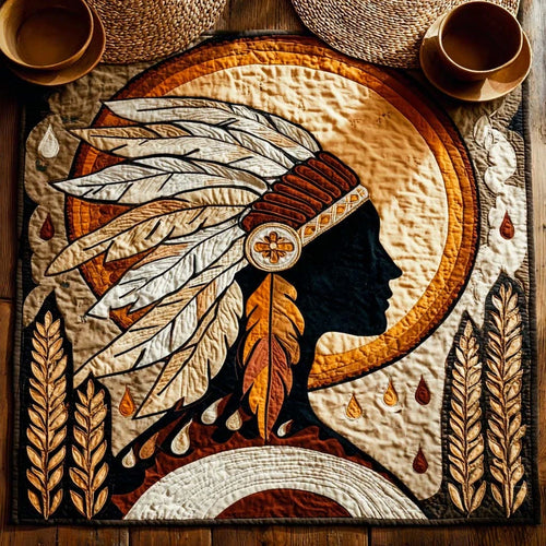 Golden Tribe Spirit Quilted Table Topper
