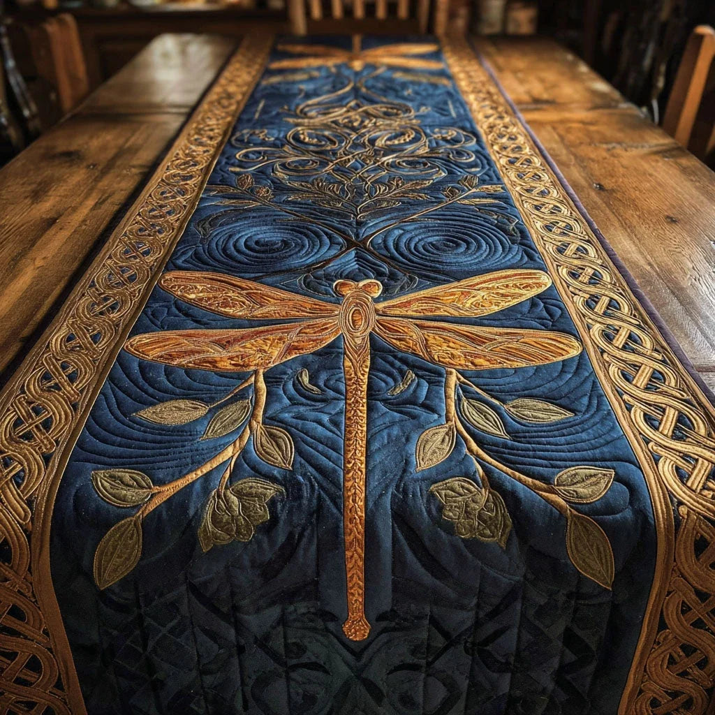 Golden Twilight Quilted Table Runner