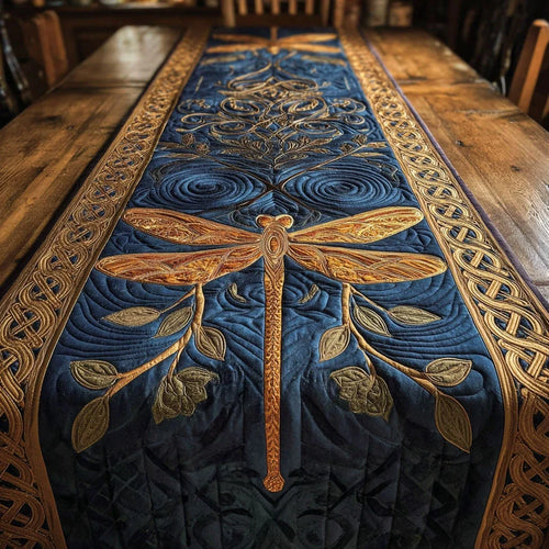 Golden Twilight Quilted Table Runner