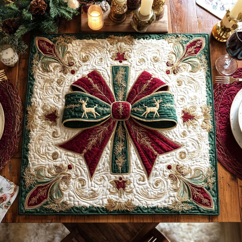 Golden Whispers Quilted Table Topper