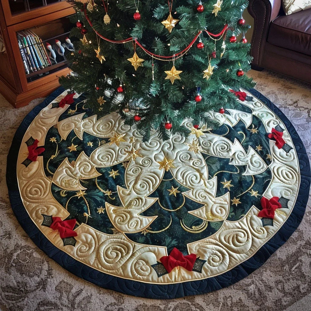 Golden Whispers Quilted Tree Skirt
