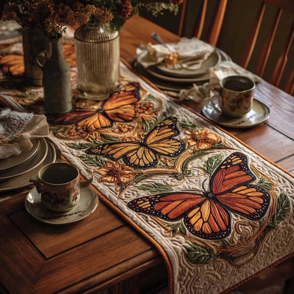 Golden Wings Quilted Table Runner