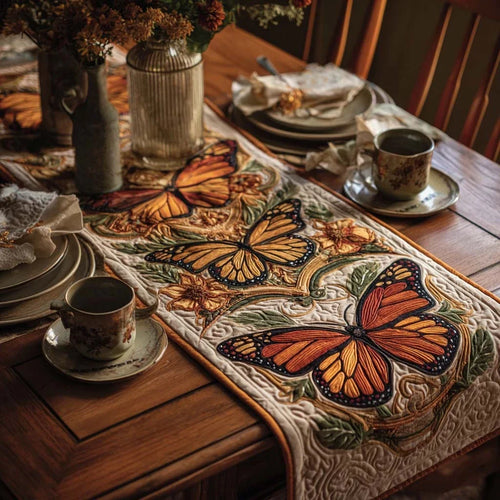 Golden Wings Quilted Table Runner