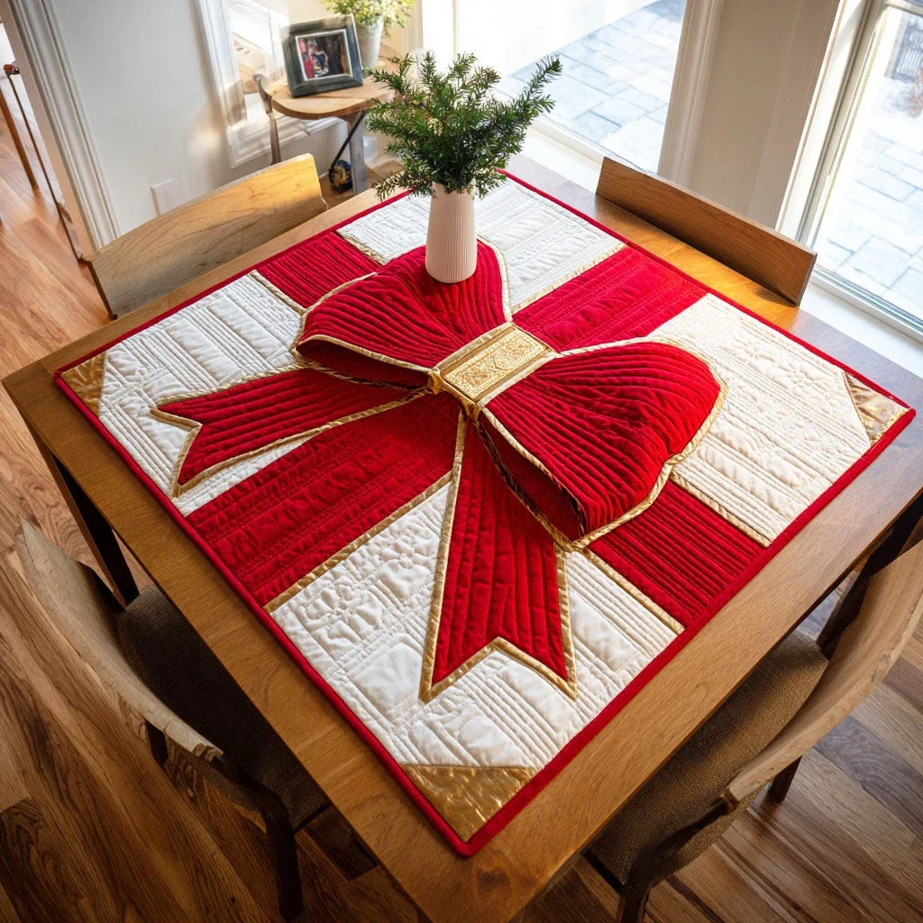 Golden Wrap Quilted Table Topper