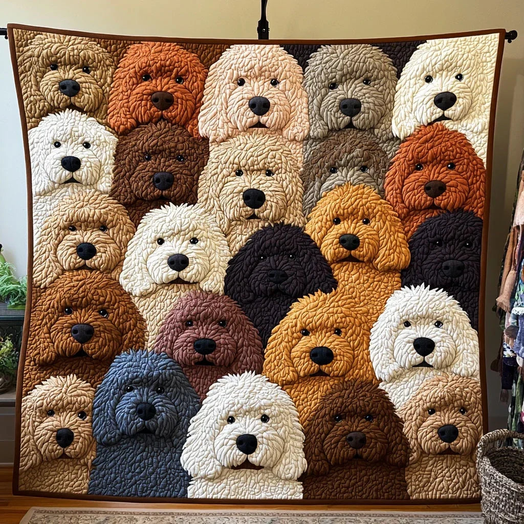 Goldendoodle Dog Quilt Blanket