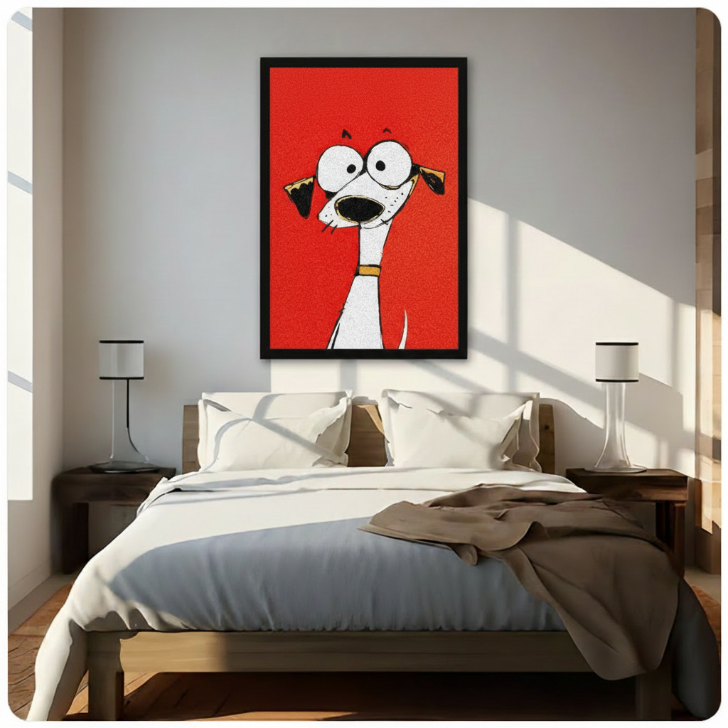 Big Eyes Cartoon Dog Pop Art Canvas Wall Art