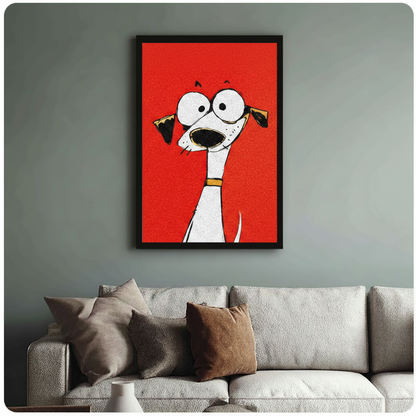 Big Eyes Cartoon Dog Pop Art Canvas Wall Art