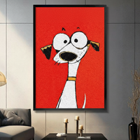 Big Eyes Cartoon Dog Pop Art Canvas Wall Art