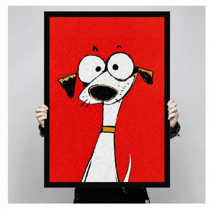 Big Eyes Cartoon Dog Pop Art Canvas Wall Art