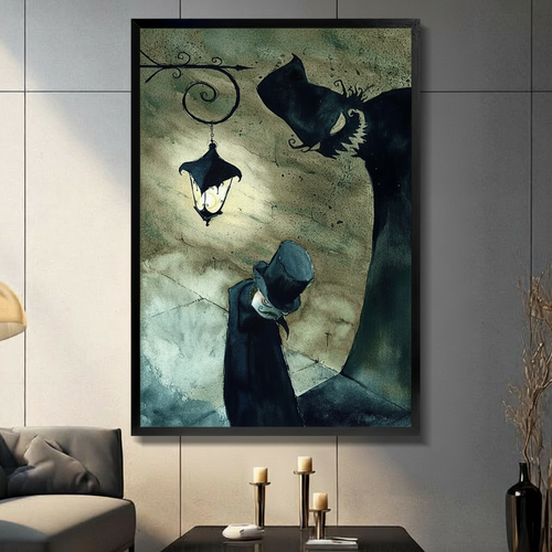 Gothic Victorian Lantern Figure Canvas Art Wall Art
