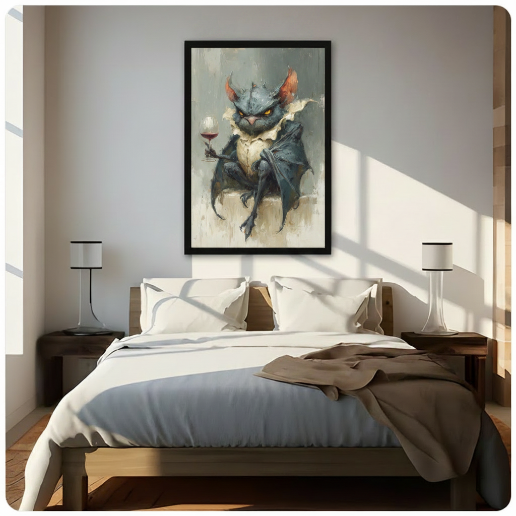 Gothic Demon Wine Canvas Wall Art