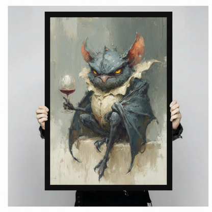 Gothic Demon Wine Canvas Wall Art