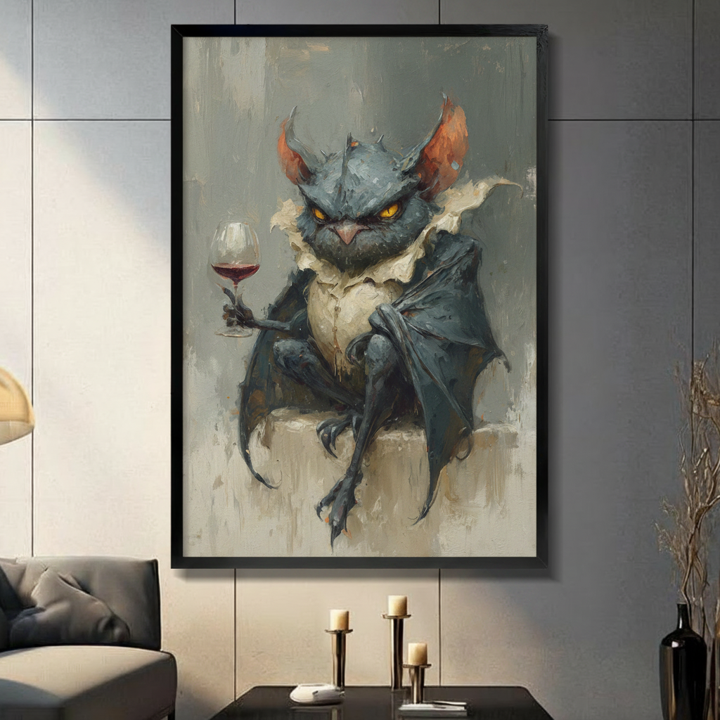Gothic Demon Wine Canvas Wall Art