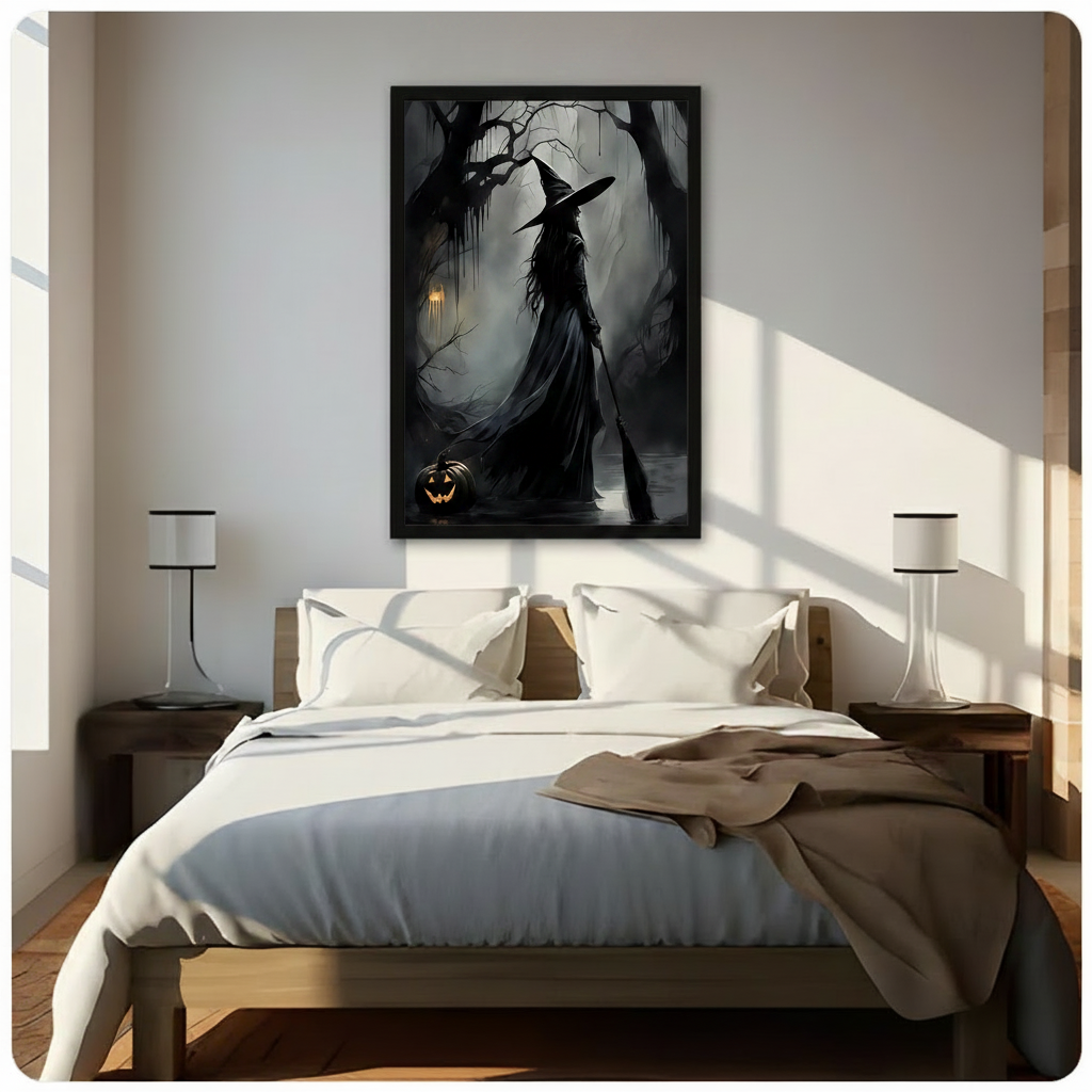 Gothic Witch Dark Forest Canvas Art Wall Art