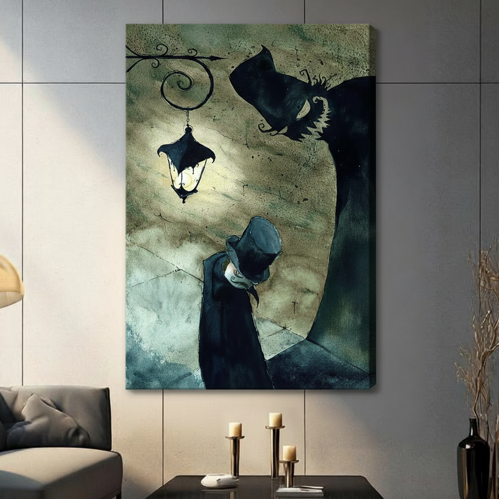 Gothic Victorian Lantern Figure Canvas Art Wall Art