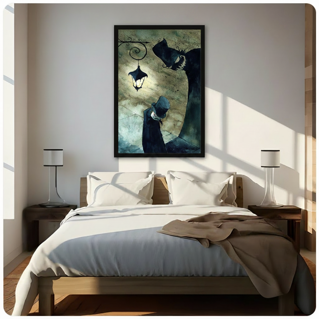 Gothic Victorian Lantern Figure Canvas Art Wall Art