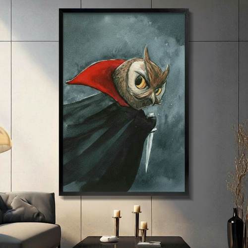 Gothic Vampire Owl Dark Fantasy Canvas Art Wall Art