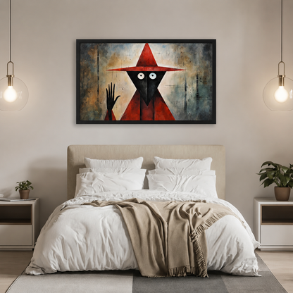 Gothic Red Witch Surrealist Canvas Wall Art