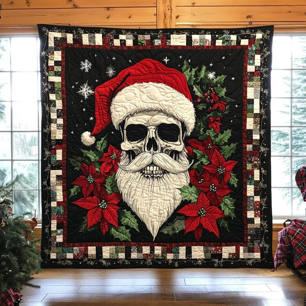 Gothic Santa Joy Quilt Blanket