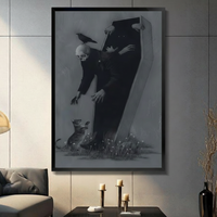Gothic Skull Coffin Raven Dark Canvas Art Wall Art