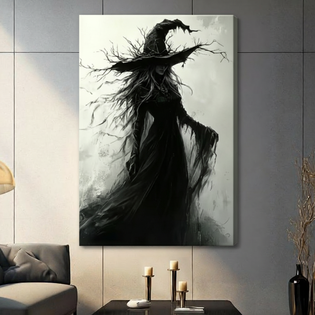 Gothic Witch Dark Fantasy Canvas Art Wall Art