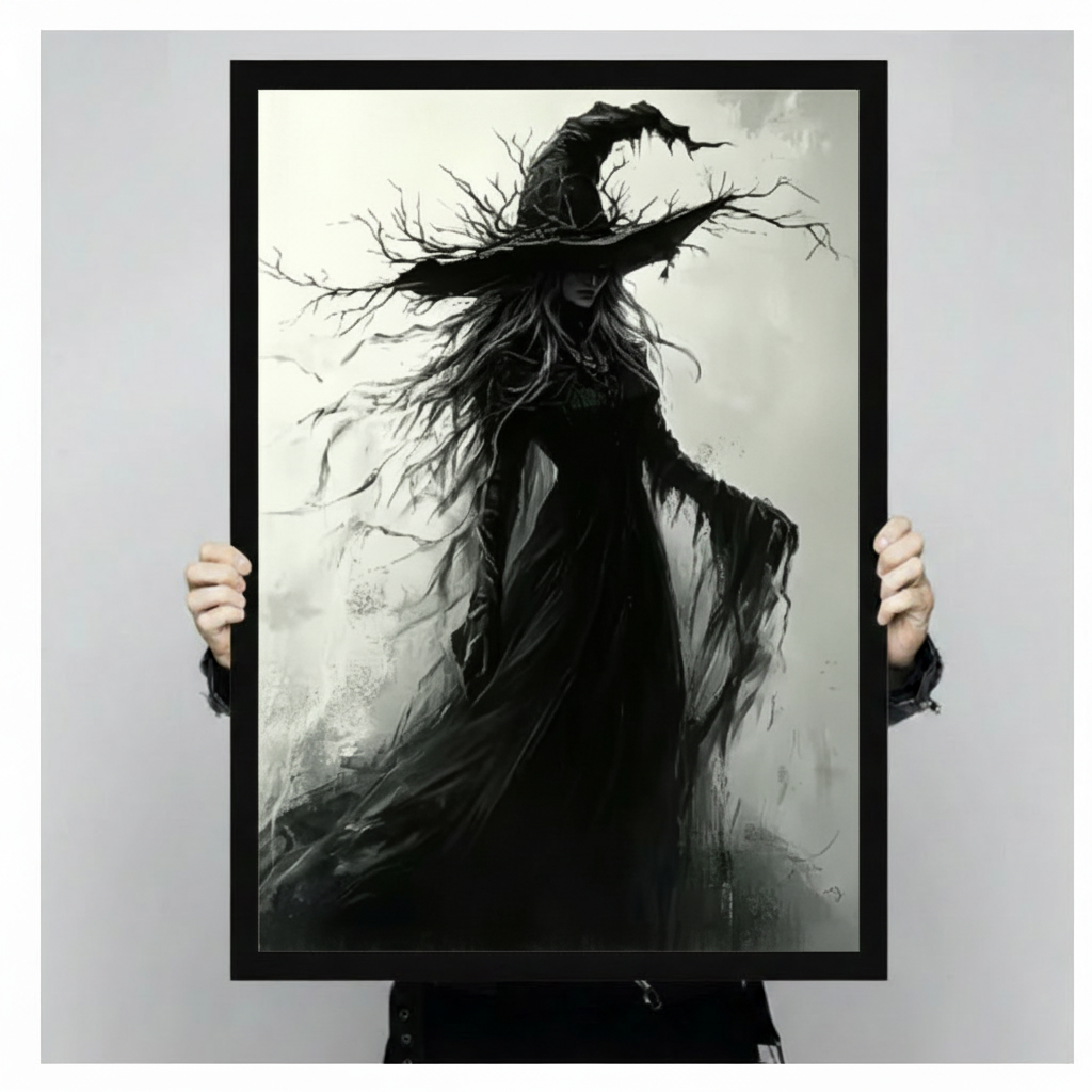 Gothic Witch Dark Fantasy Canvas Art Wall Art
