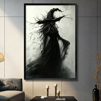 Gothic Witch Dark Fantasy Canvas Art Wall Art