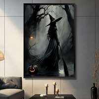 Gothic Witch Dark Forest Canvas Art Wall Art